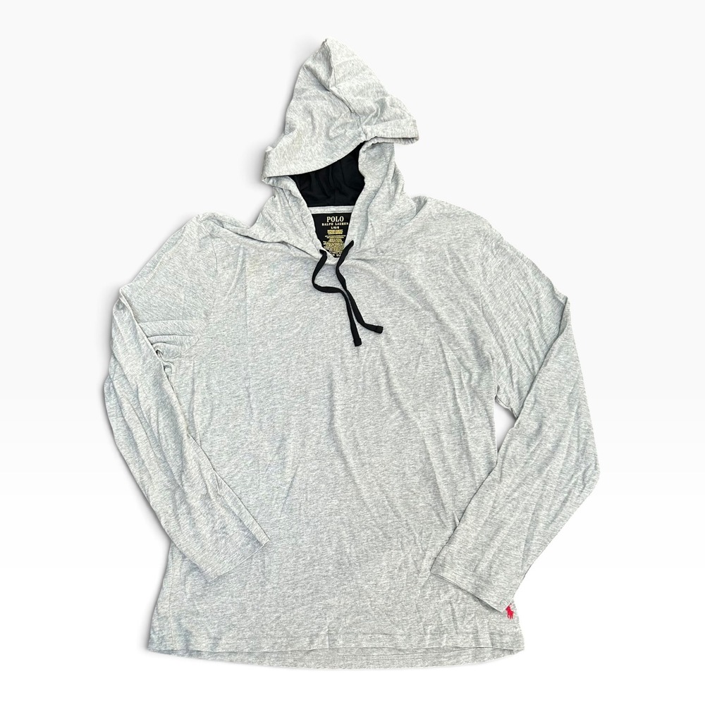 Polo Ralph Lauren Supreme Comfort Lightweight Gray Hoodie Large NEW